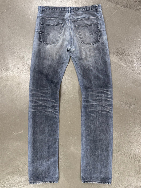 2000s Dior by Hedi Slimane stained jeans