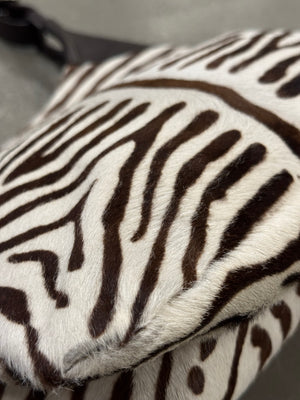 2000s Prada zebra pony hair bag