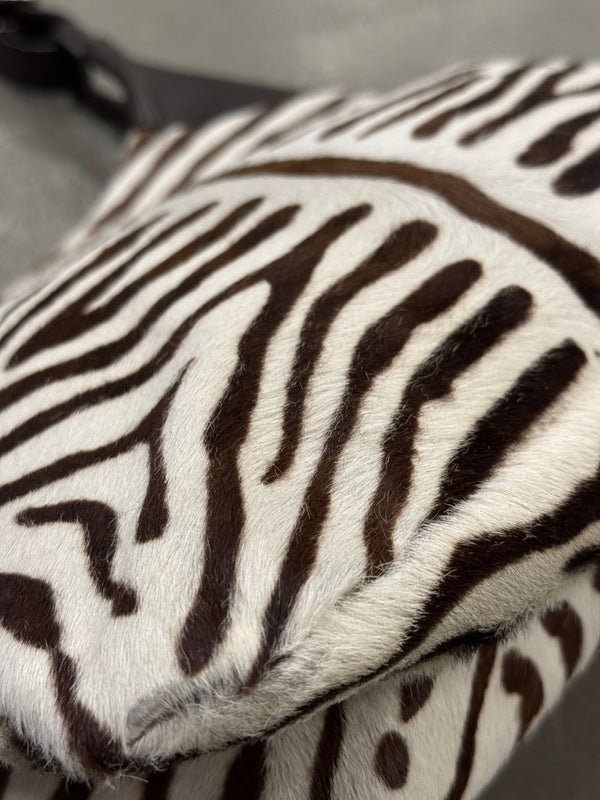 2000s Prada zebra pony hair bag