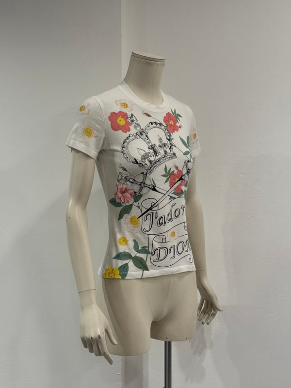 A/W2003 Christian Dior J'adore Dior floral print t-shirt