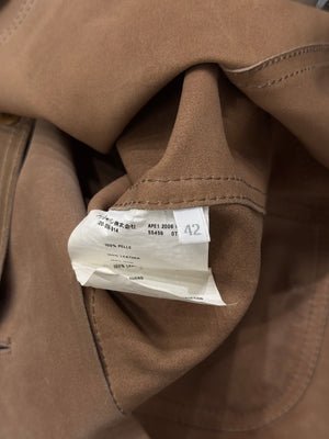 2000s Prada paneled western suede leather blazer