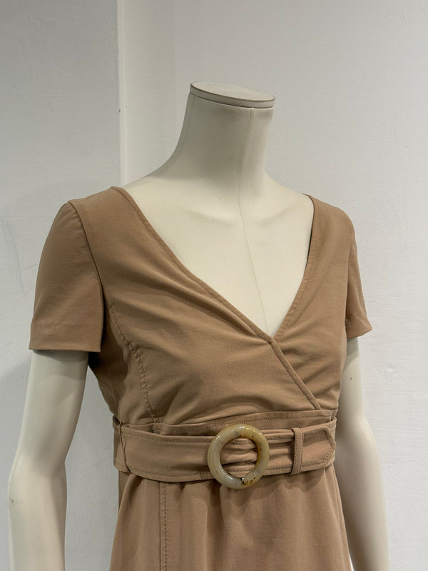 1997 Prada belted safari midi dress