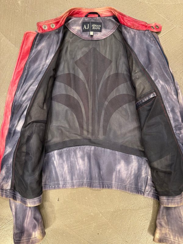 2000s Armani tie dye leather jacket