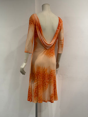 2000s Roberto Cavalli backless printed dress