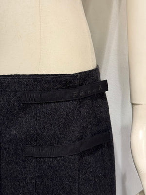 2007 Prada bondage mini pleated wool skirt