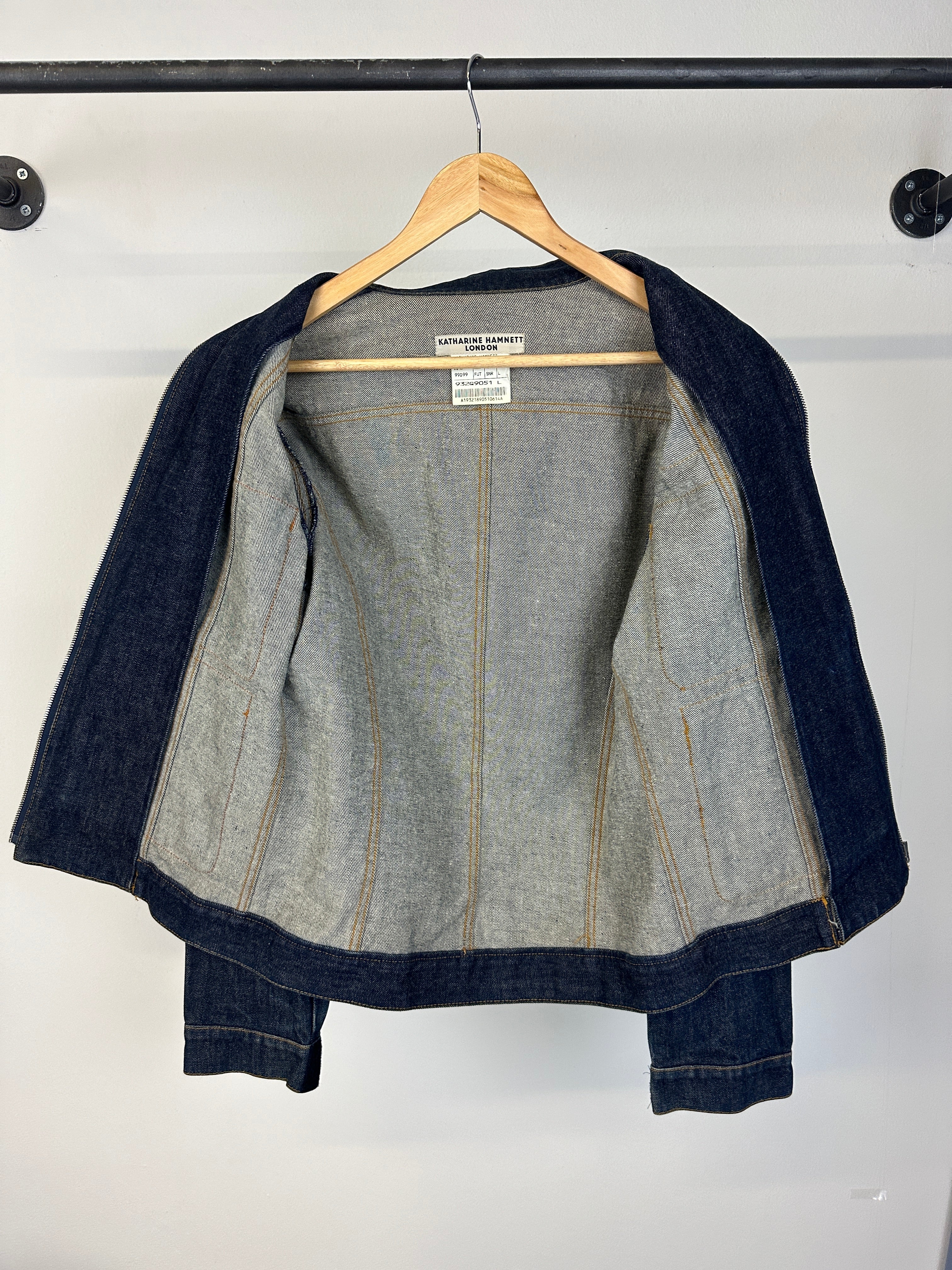1990s Katharine Hamnett London cargo denim jacket