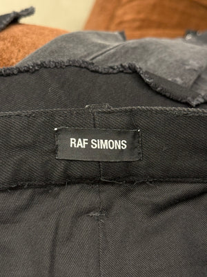 A/W2019 Raf Simons distressed black double layer pants