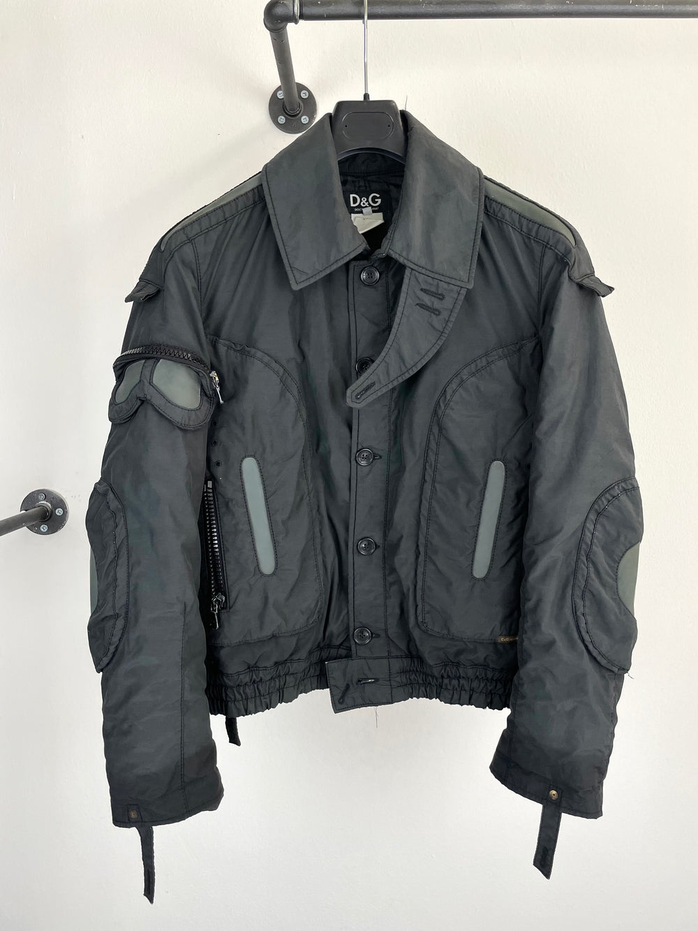 2003 Dolce & Gabbana military parachute Goggle window bomber jacket archive