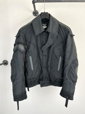 2003 Dolce & Gabbana military parachute Goggle window bomber jacket archive