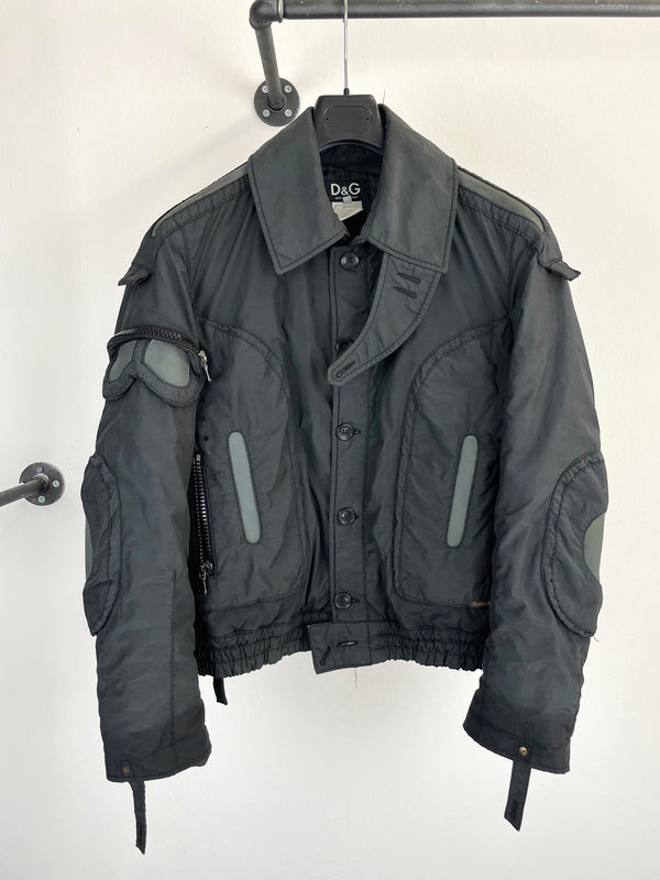 2003 Dolce & Gabbana military parachute Goggle window bomber jacket archive