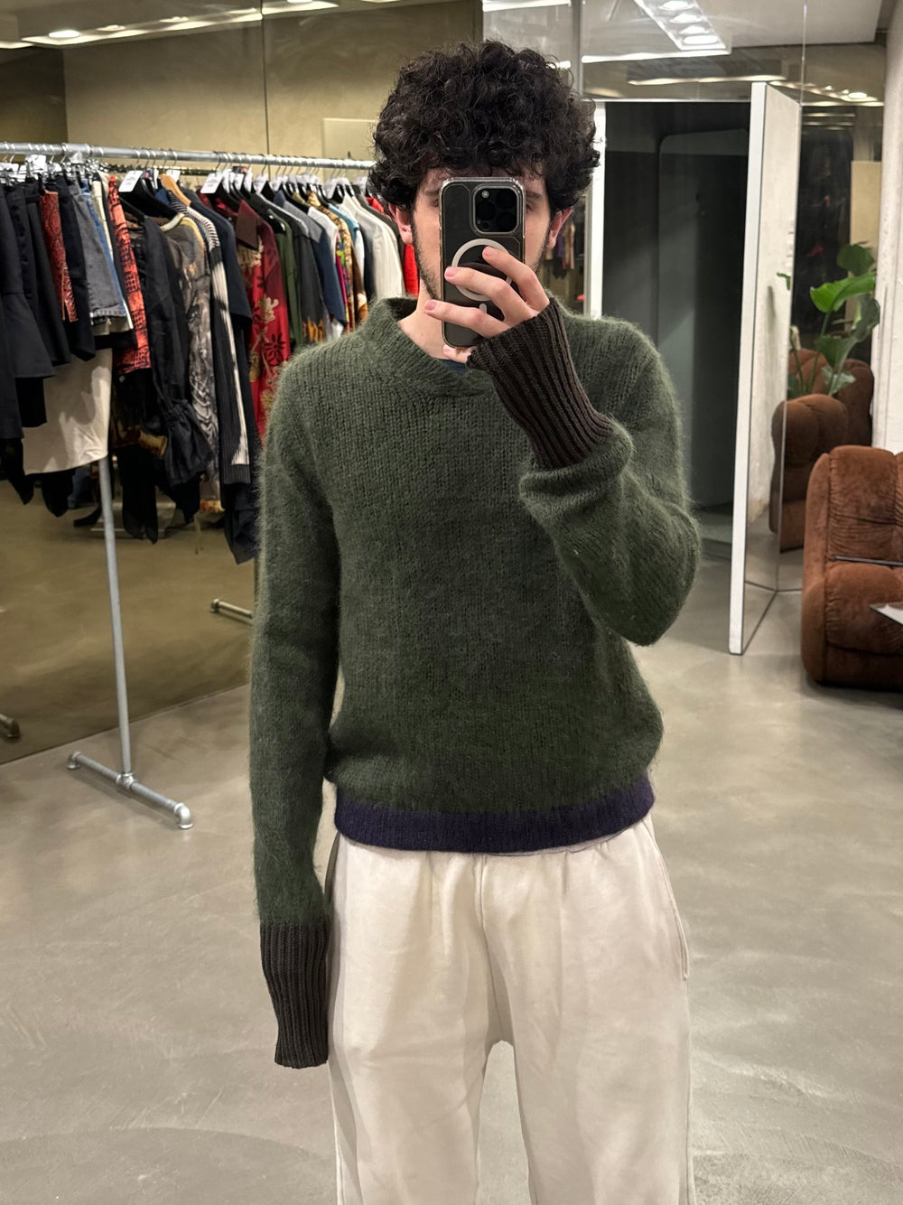 2000s Prada Mohair knit with elongated sleeves