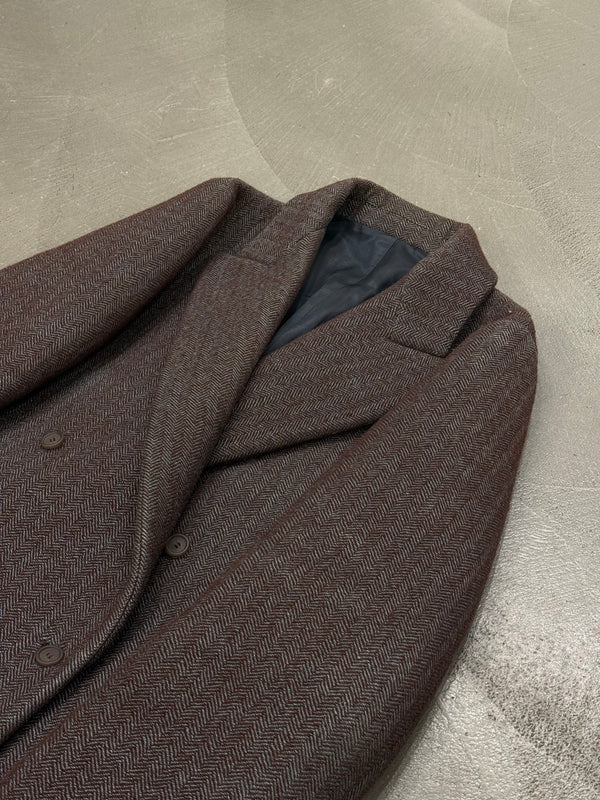 2010s Acne Studios double-breasted herringbone wool overcoat