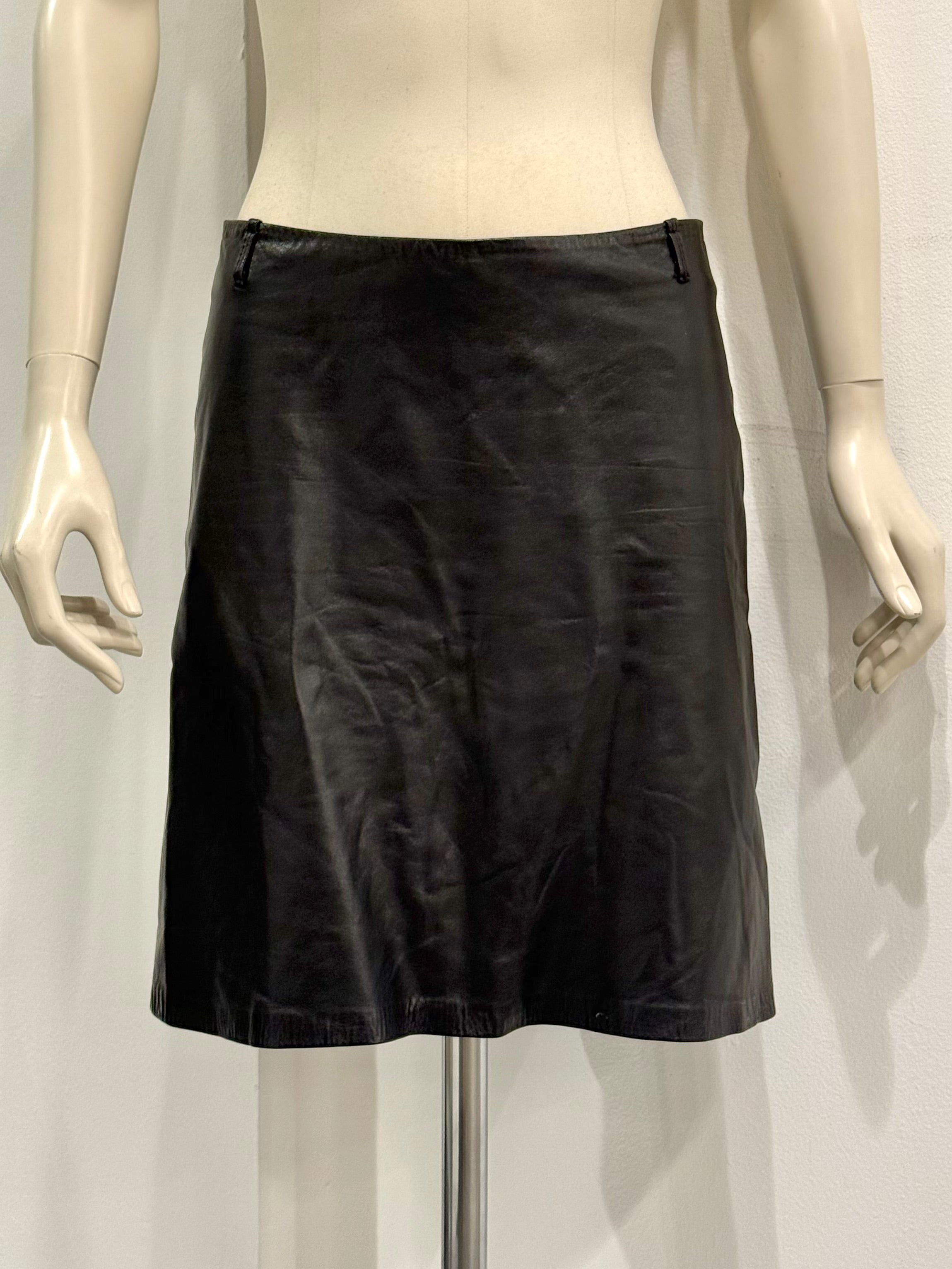 スカート ann demeulemeester leather skirt 1990s Ann Demeulemeester leather skirt