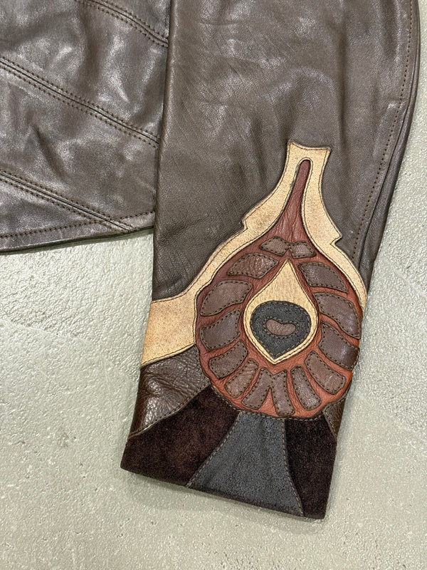 S/S2004 Gucci by Tom Ford runway western patchwork leather jacket