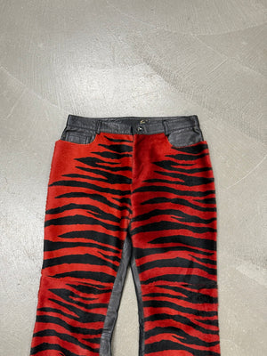 2000s Cavalli hybrid tiger leather pants