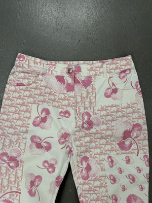 2000s Christian Dior by Galliano capri monogram pants