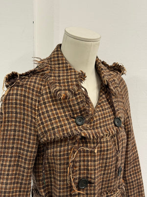A/W2004 Junya Watanabe distressed tweed runway coat