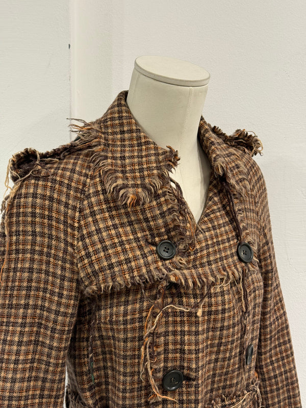 A/W2004 Junya Watanabe distressed tweed runway coat