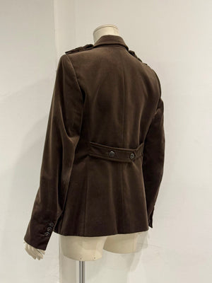 2005 YVES Saint Laurent velvet tailored military blazer