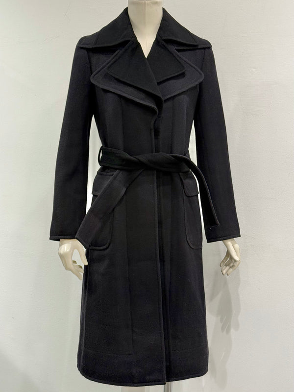 2000s Dolce & Gabbana double collar cashmere belted coat