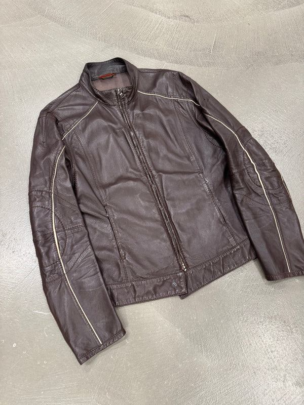 2000S Prada biker leather jacket