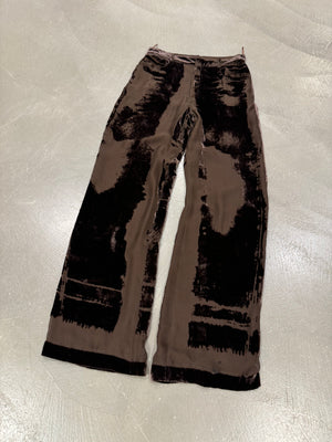 1990s Jean Paul Gaultier mainline velvet double layer distressed pants