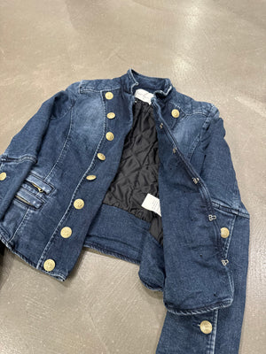 2010s Balmain military buttons denim jacket