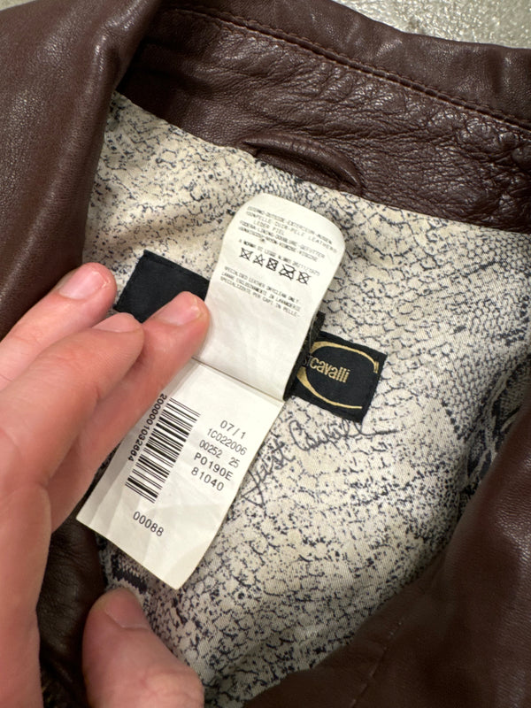S/S2007 Roberto Cavalli paneled flight leather jacket