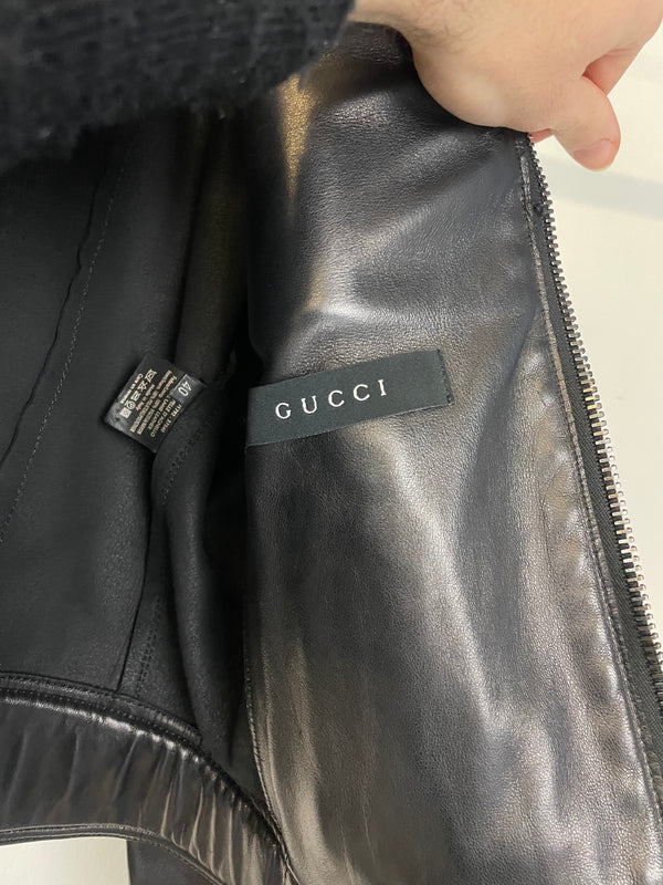 AW2000 Gucci by Tom Ford spiral biker leather jacket