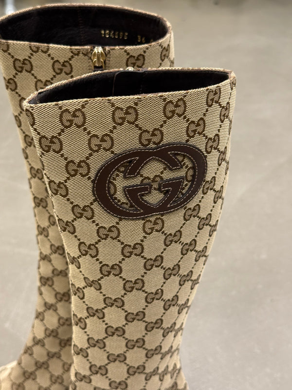 2000s Gucci by Tom Ford monogram G-logo boots