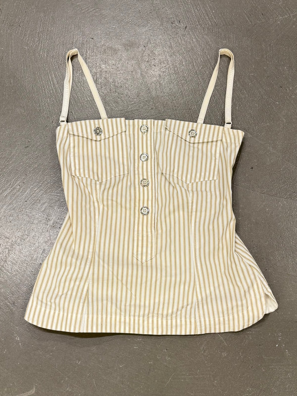 2000s Dolce & Gabbana pinstripe corset top