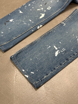 1998 Helmut Lang painter splattered denim straight jeans