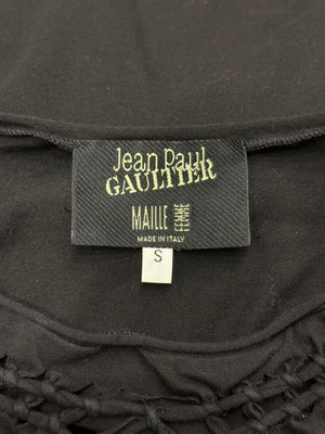 2000s Jean Paul Gaultier black top with lace-up detail