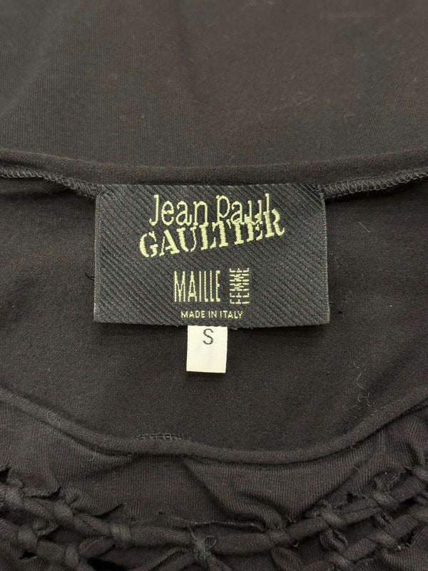 2000s Jean Paul Gaultier black top with lace-up detail