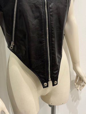 2023 Maison Margiela asymmetric 5-zip leather vest