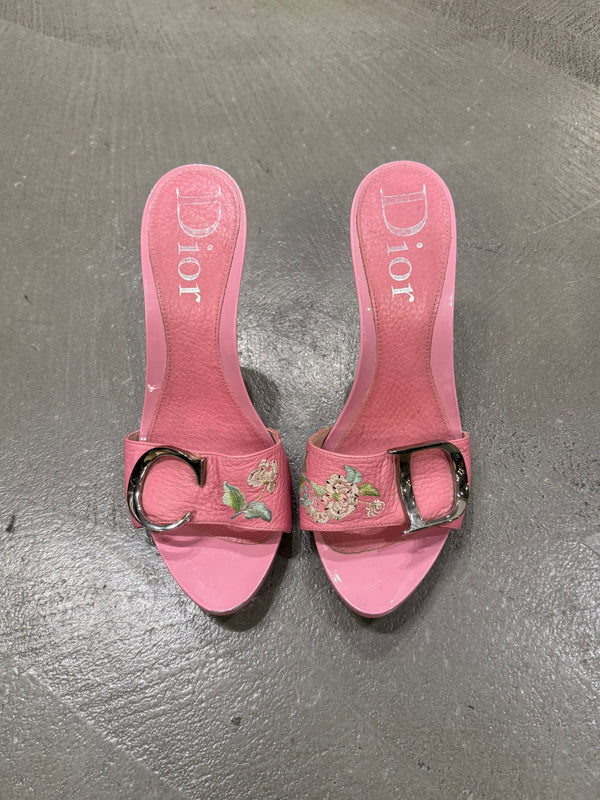 Christian Dior by John Galliano flowers logo sandals