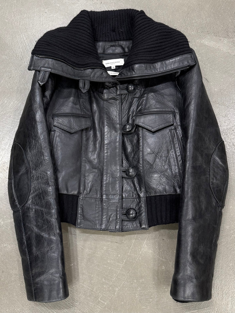 A/W2002 Balenciaga by Nicolas Ghesquiere runway aviator leather jacket