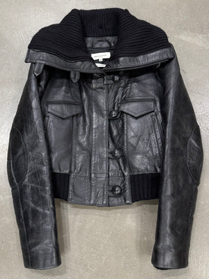 A/W2002 Balenciaga by Nicolas Ghesquiere runway aviator leather jacket