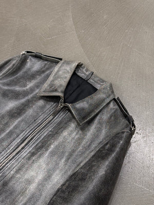 A/W2002 Dior by Hedi Slimane distressed leather jacket