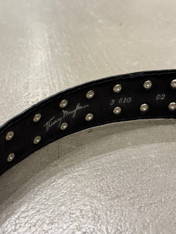 2000s Thierry Mugler studded leather belt