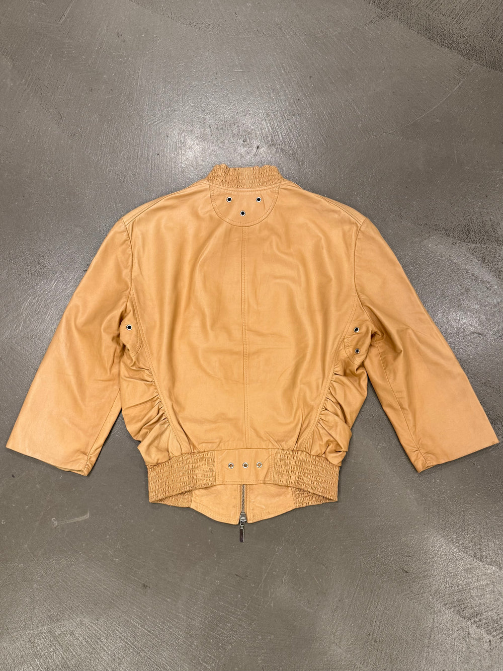2000s Gianni Versace cropped leather bomber jacket