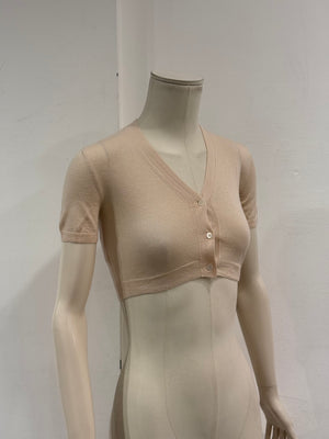 2011 Miu Miu short sleeve sheer cropped cardigan