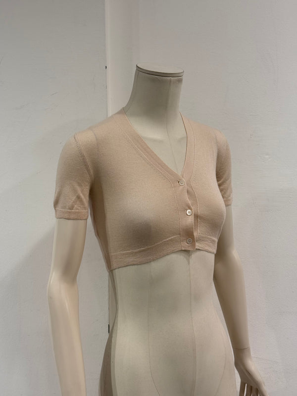 2011 Miu Miu short sleeve sheer cropped cardigan