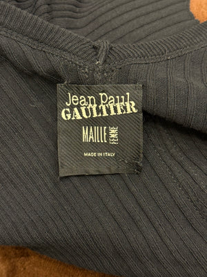 2000s Jean Paul Gaultier sheer ribbon-tie corset blouse