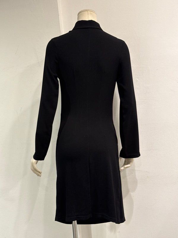 2000s Ann Demeulemeester drape detail long sleeve dress