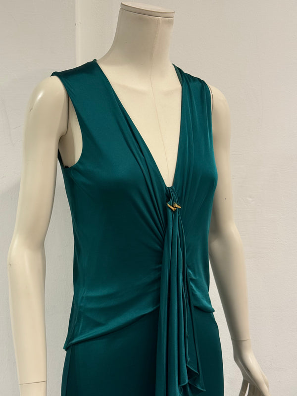 2008 Gucci draped green dress