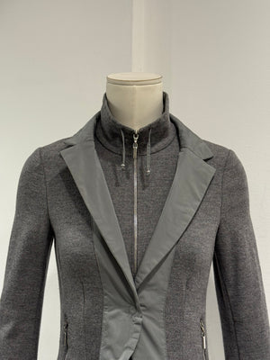 2000s Brunello Cucinelli layered wool zip blazer