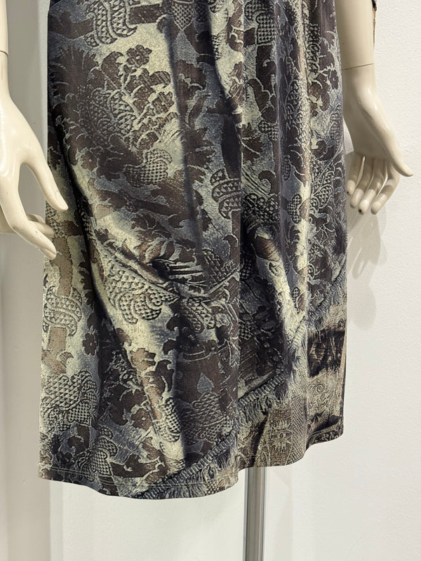 2003 Roberto Cavalli abstract print midi dress