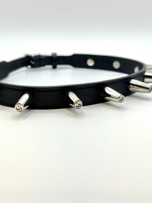 2000s Gucci spike leather chocker necklace