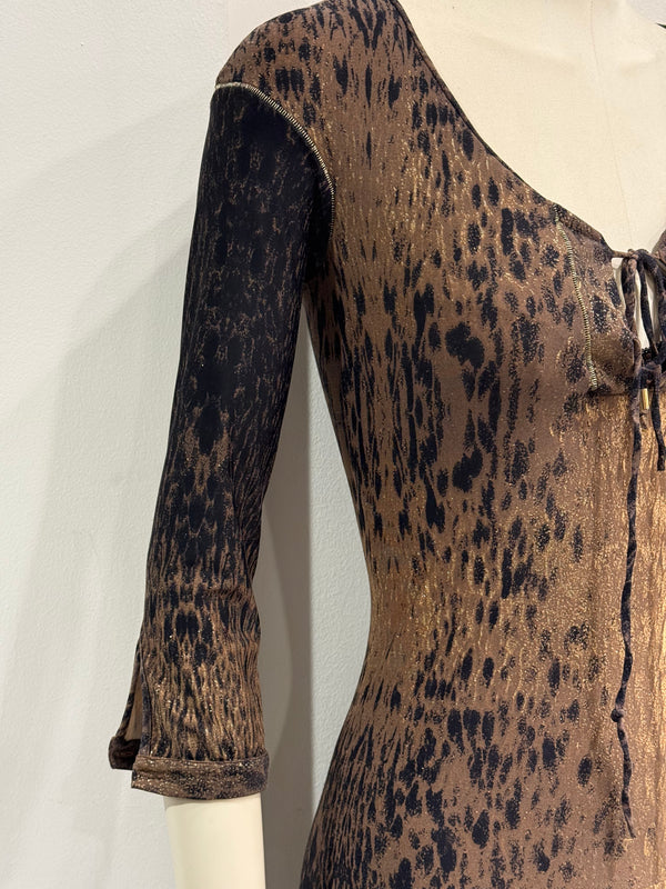 2002 Roberto Cavalli lace-up dress